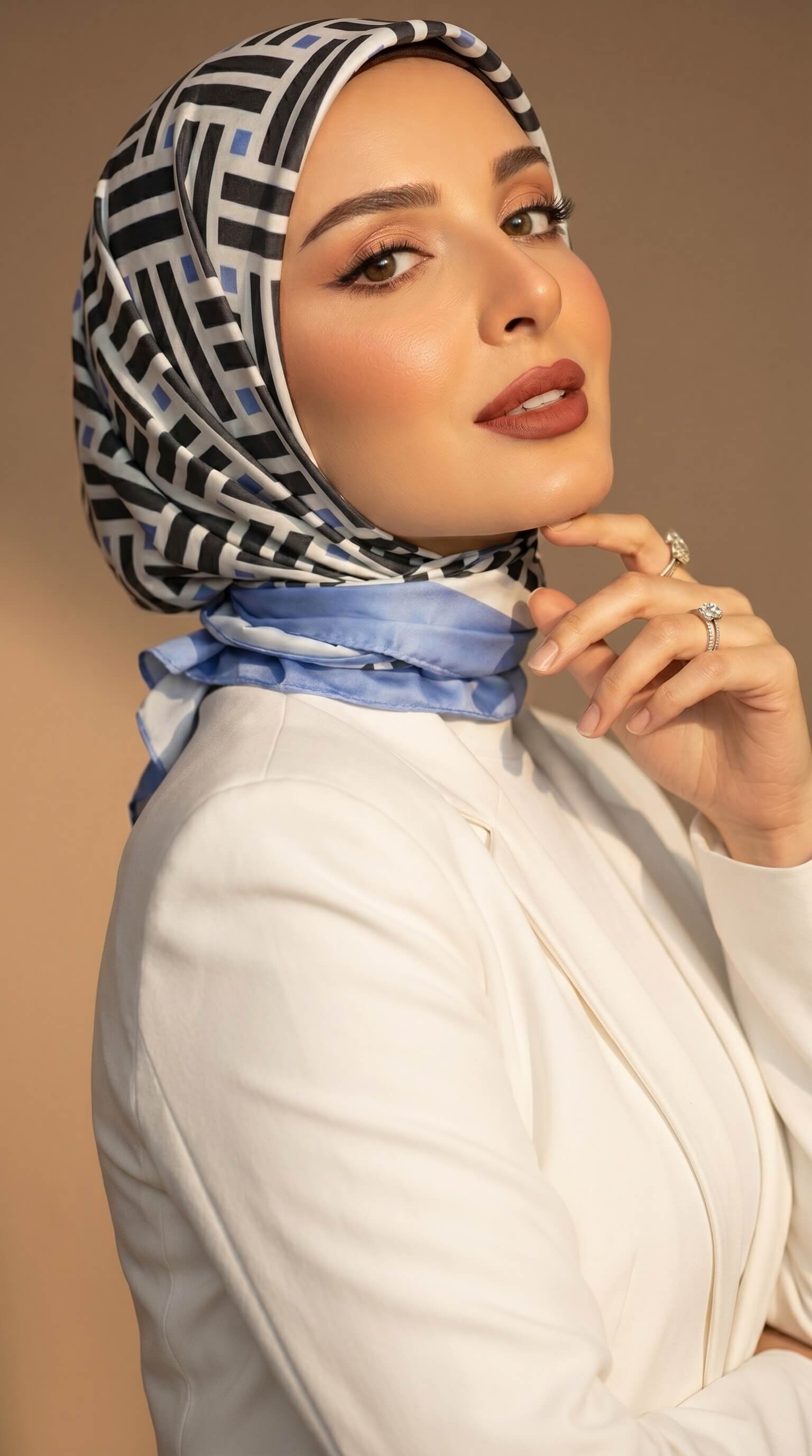 Blue Maze in Satin