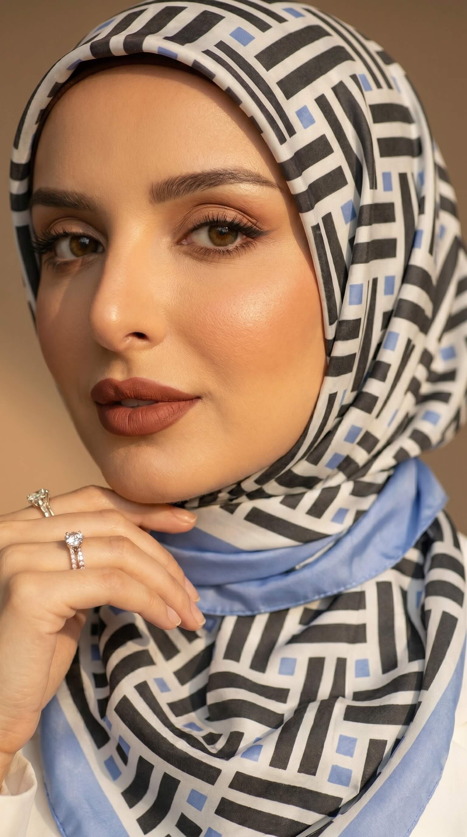 Blue Maze in Satin