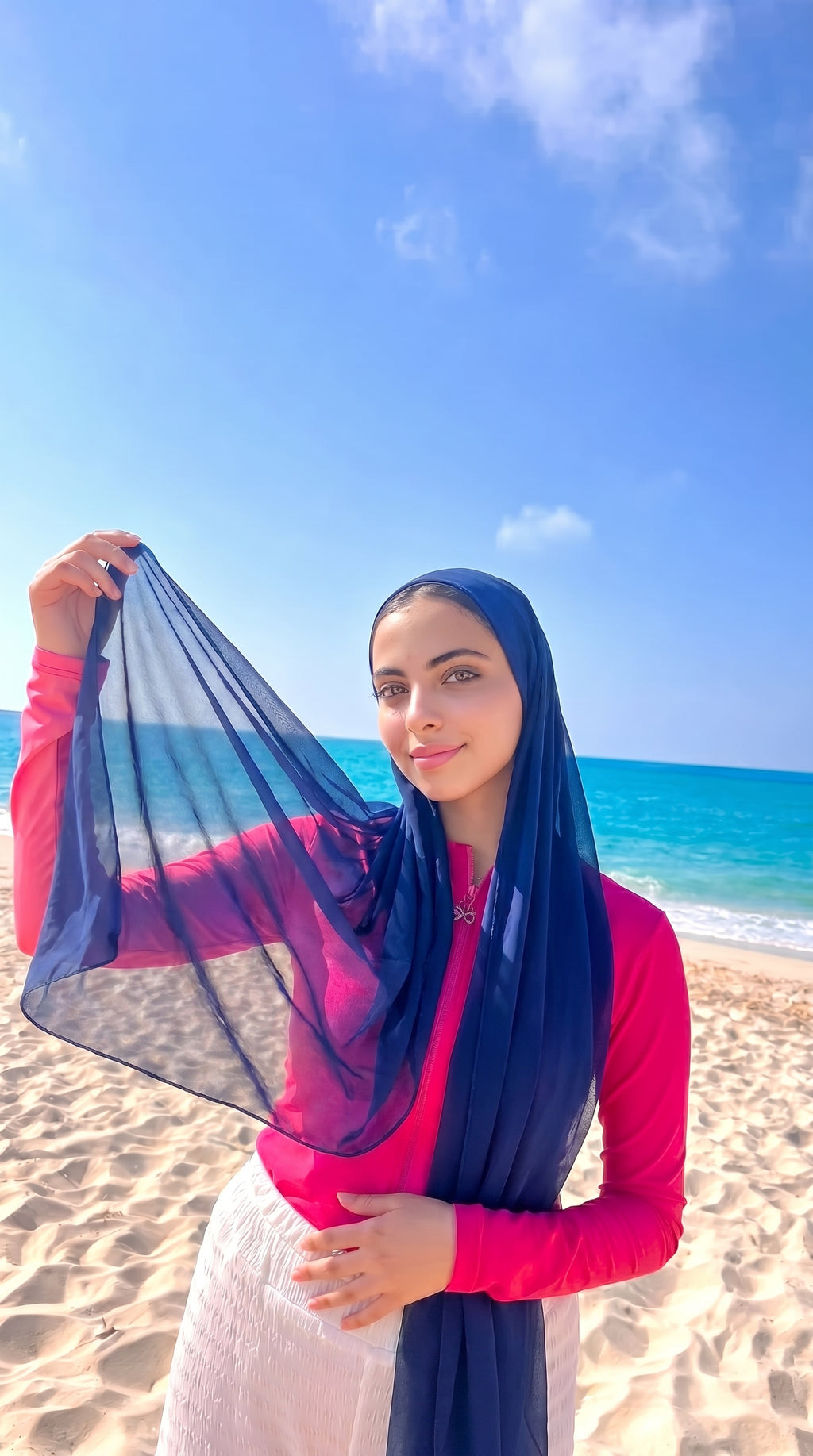 Tulle Beach Scarf Navy Blue