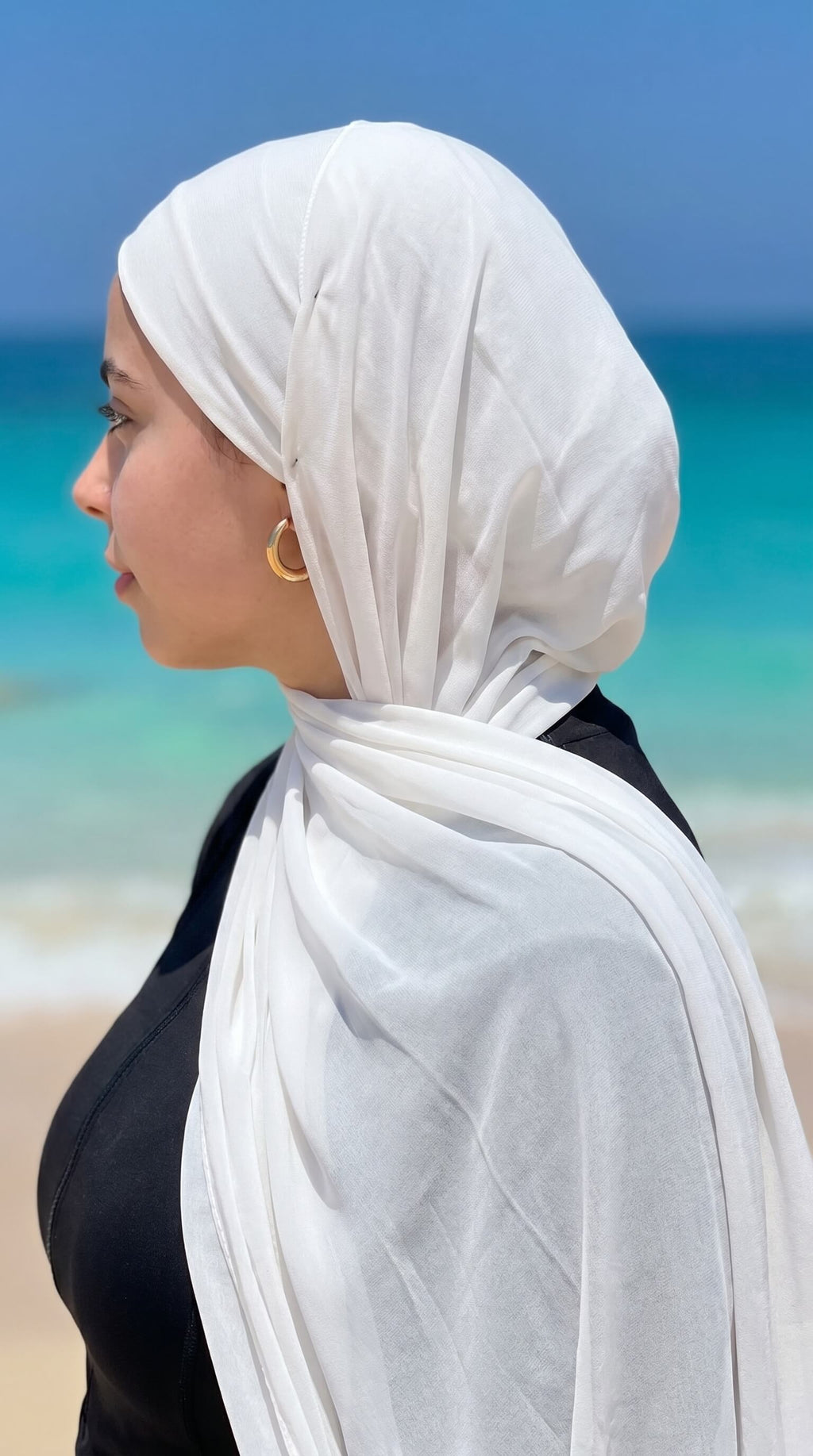 Tulle Beach Scarf White