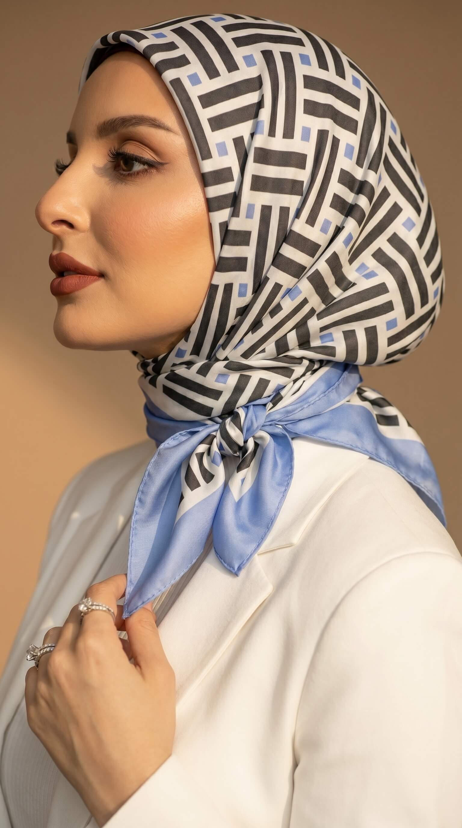 Blue Maze in Satin