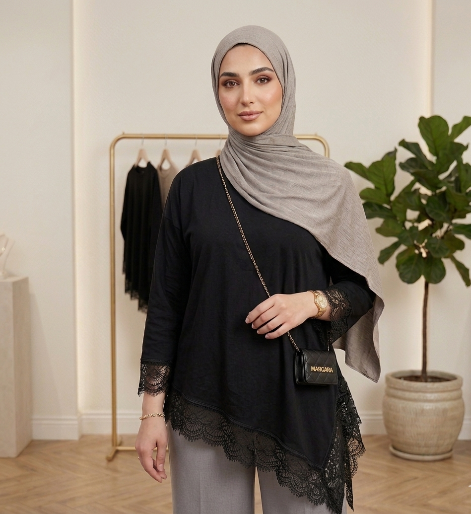 Lace Shirt Black