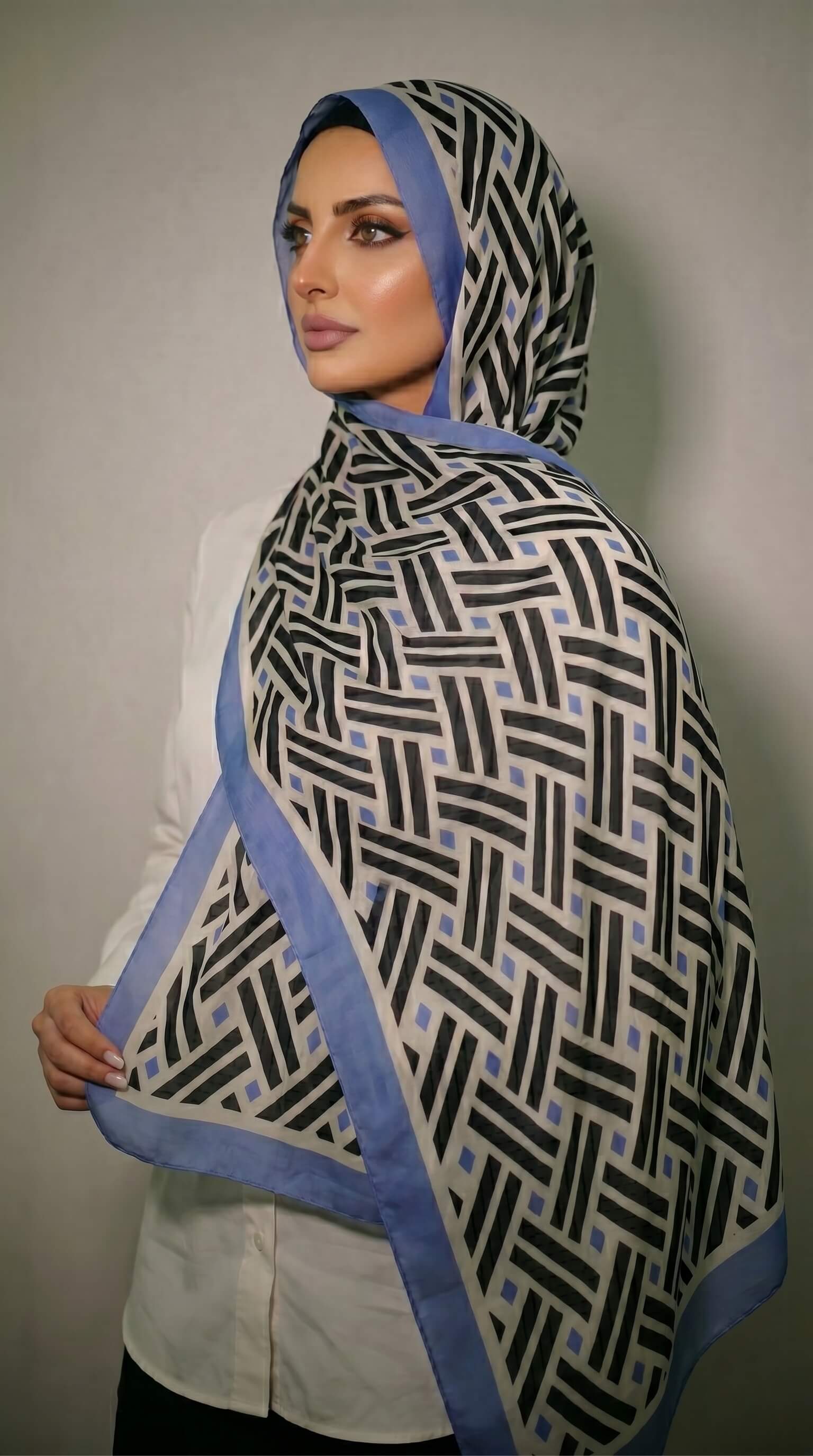Blue Maze in Chiffon