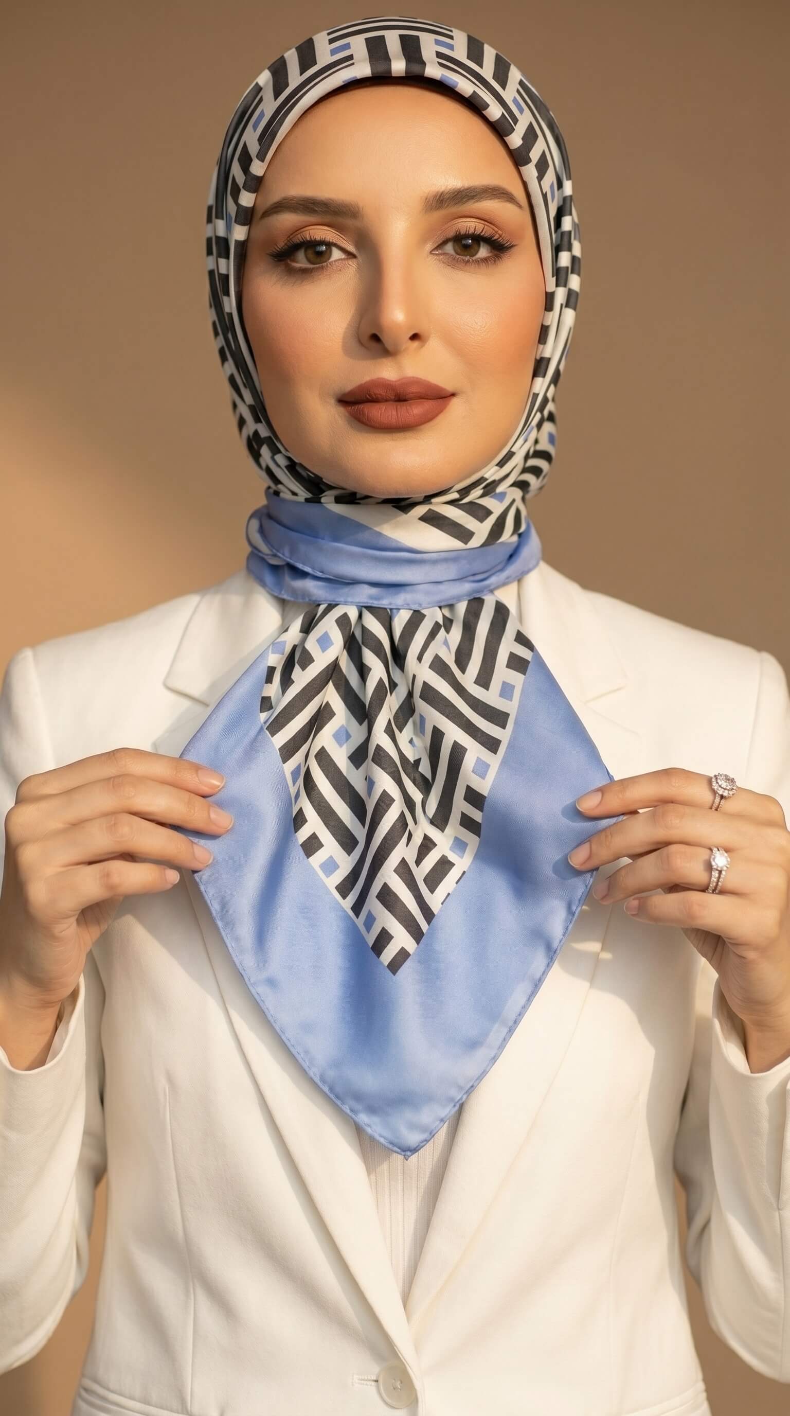Blue Maze in Satin