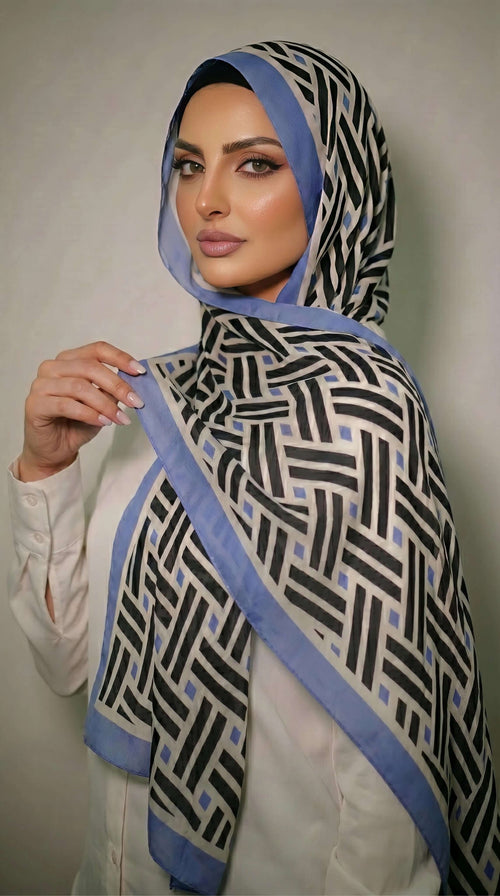 Blue Maze in Chiffon