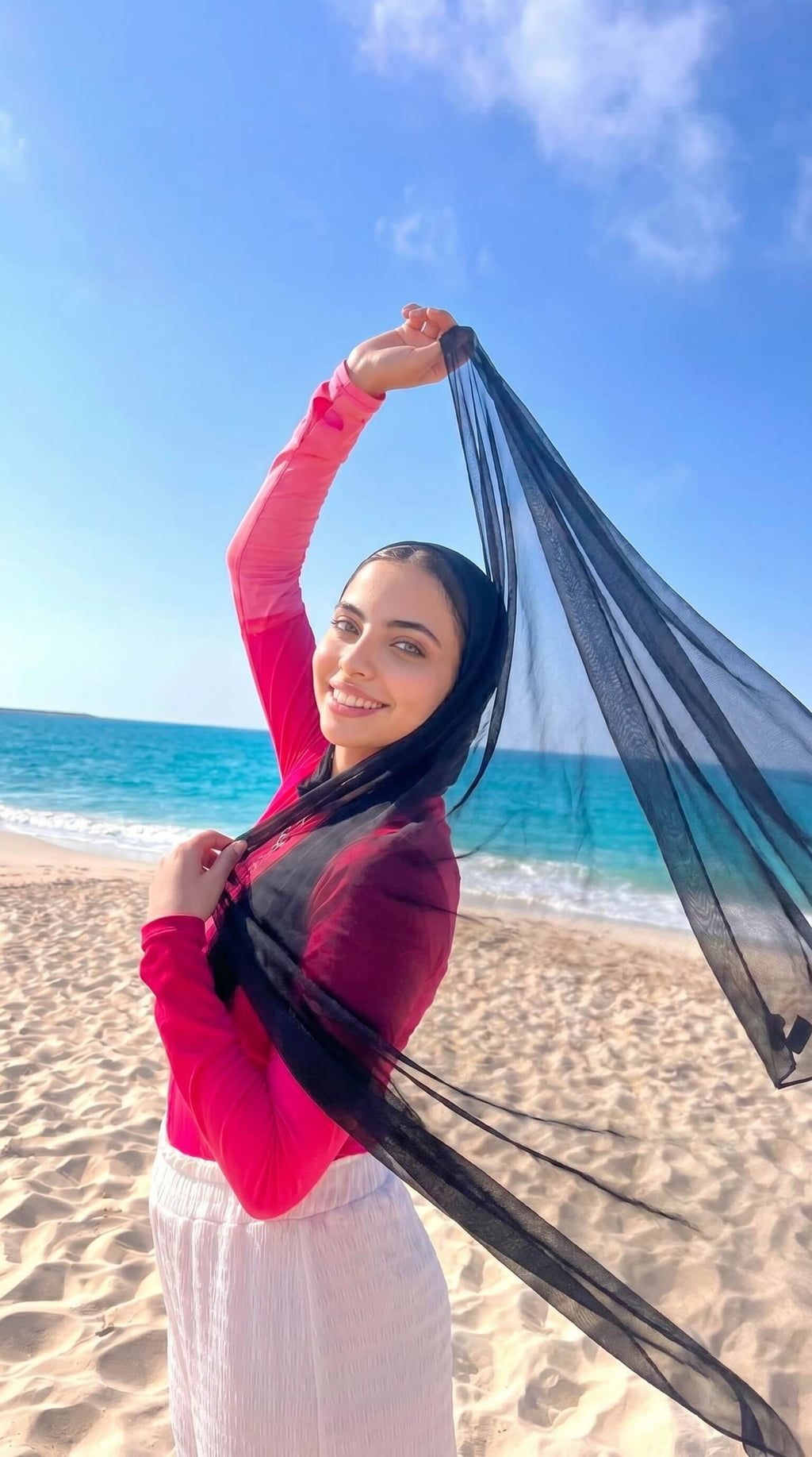Tulle Beach Scarf Black