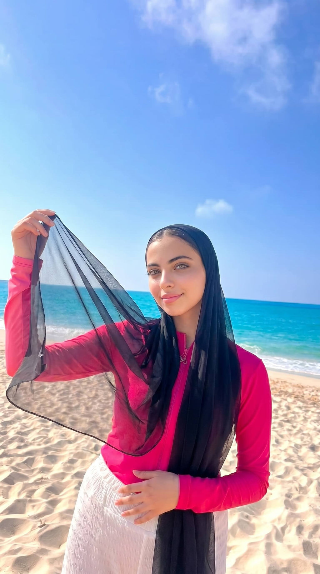 Tulle Beach Scarf Black