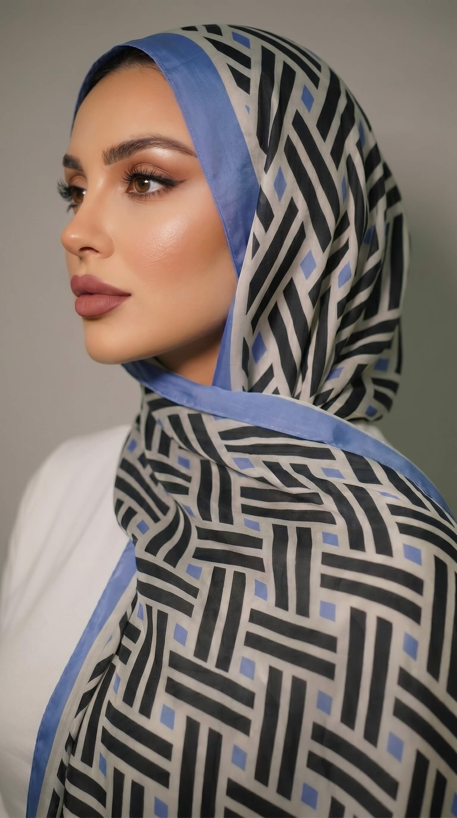 Blue Maze in Chiffon