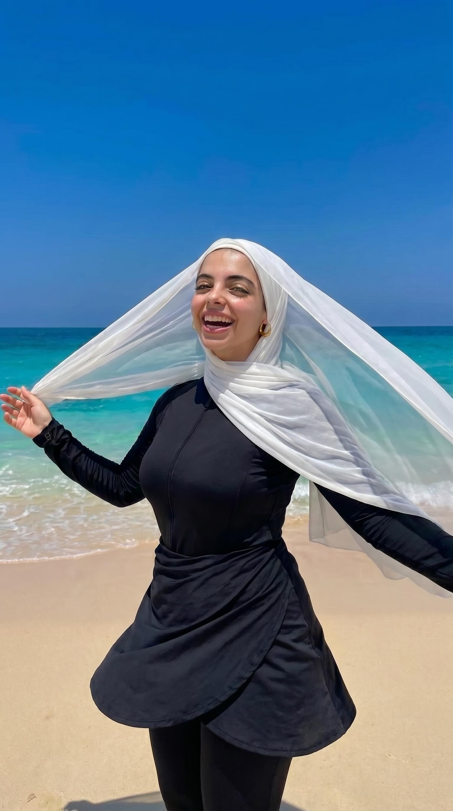 Tulle Beach Scarf White