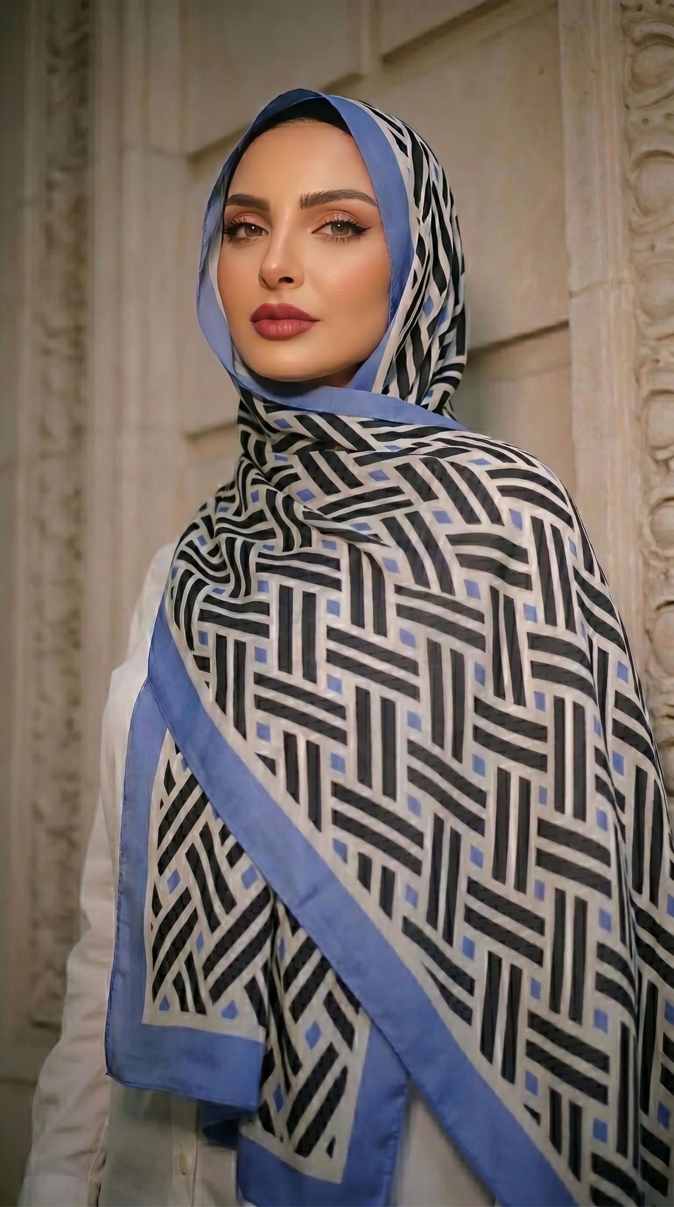 Blue Maze in Chiffon