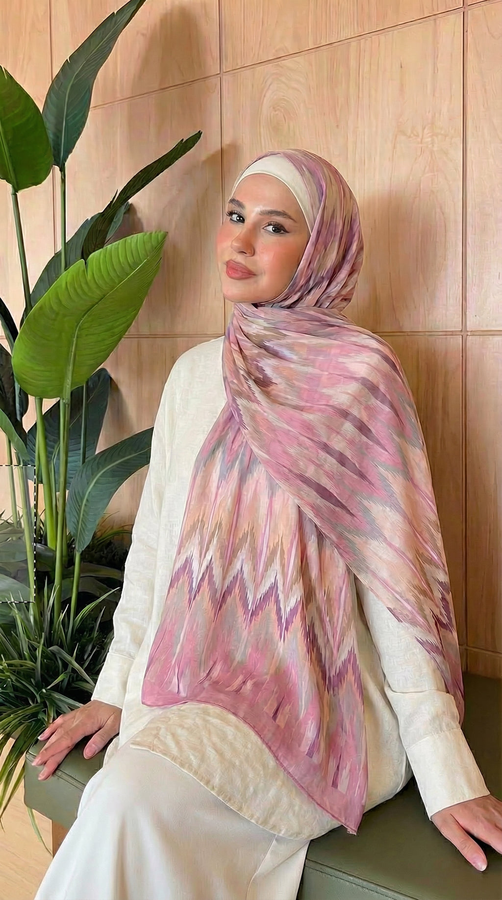 حجاب شيفون مطبوع Boho Rhythm من يسرا