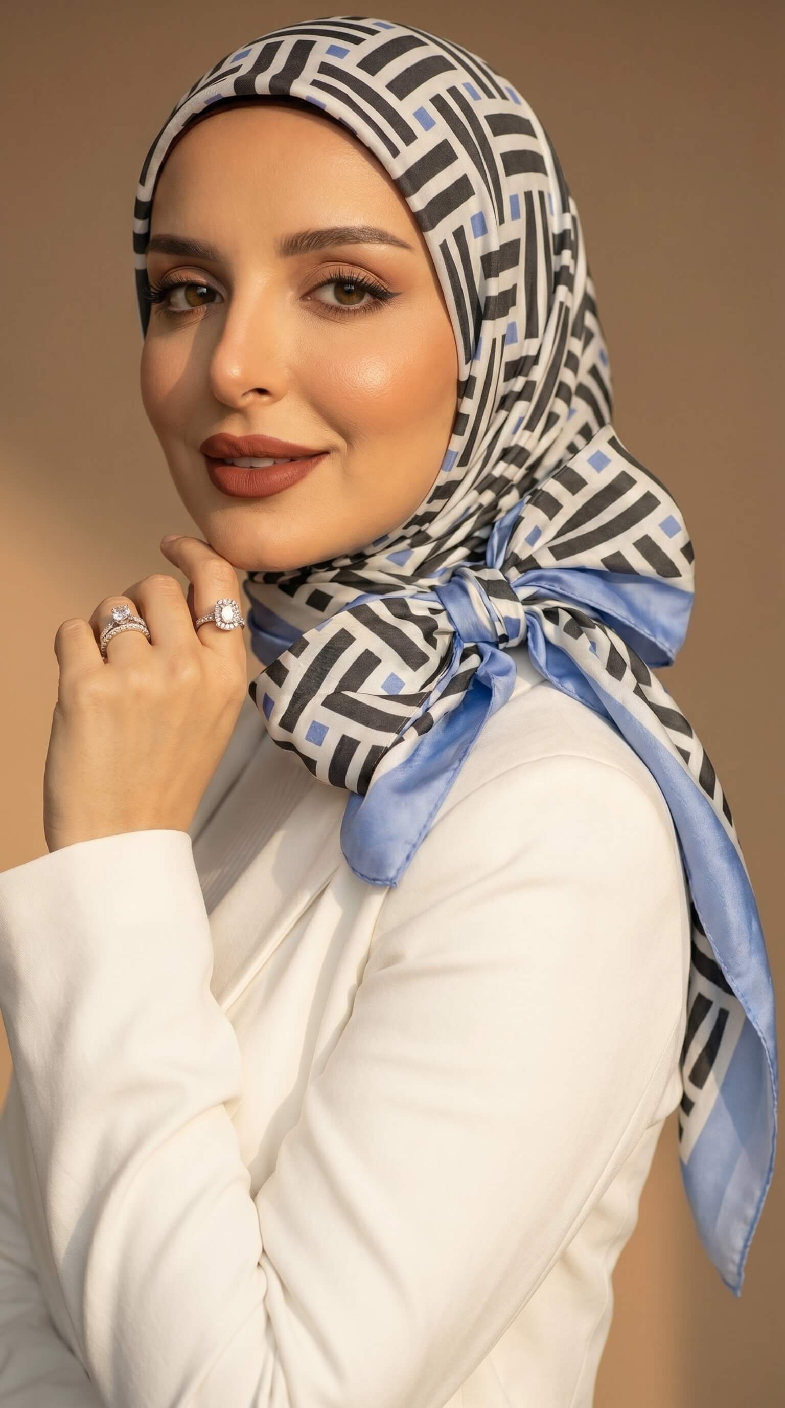 Blue Maze in Satin