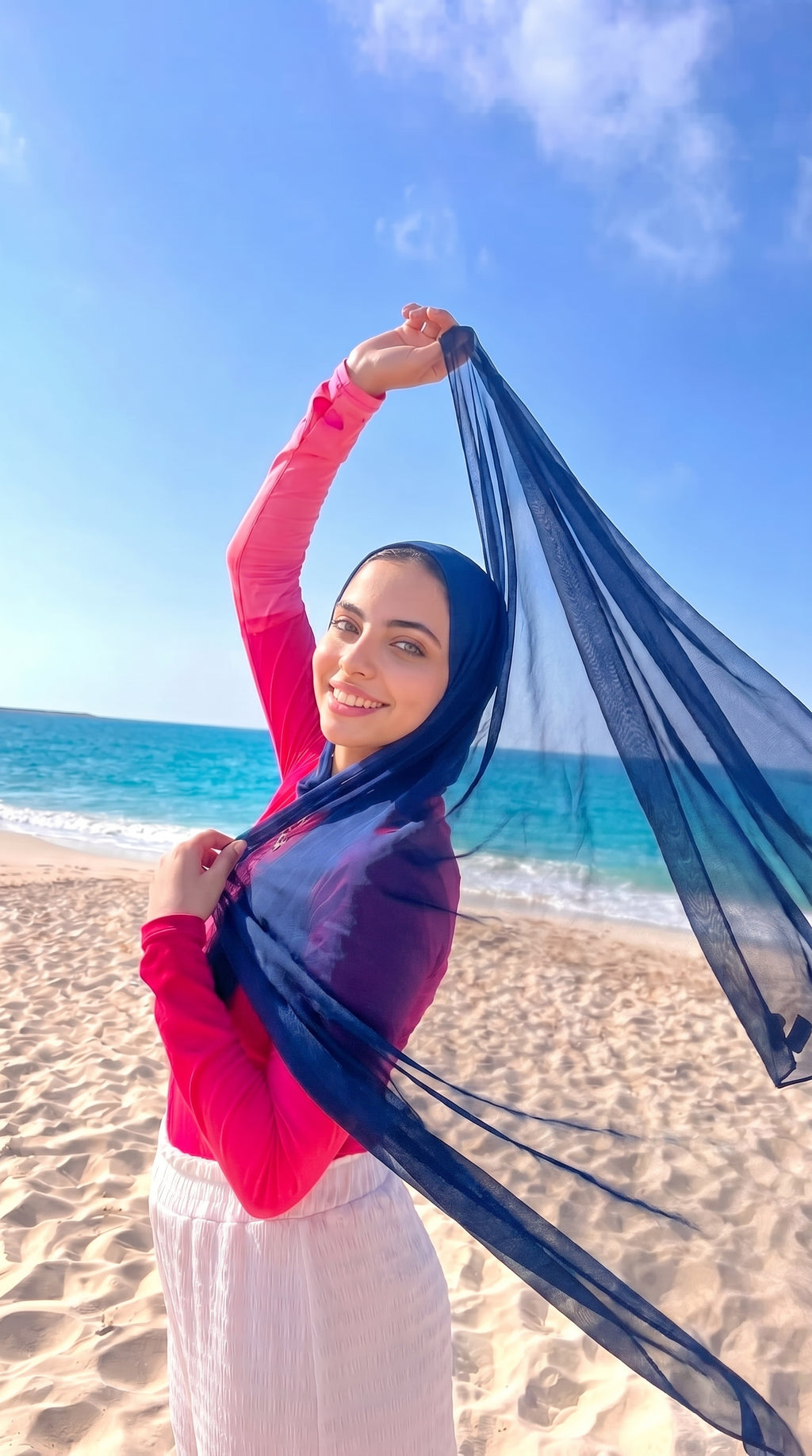 Tulle Beach Scarf Navy Blue